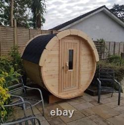 1,7m long Barrel Sauna (Ø 1.97 m) with Electric Heater