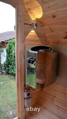 1,7m long Barrel Sauna (Ø 1.97 m) with Electric Heater