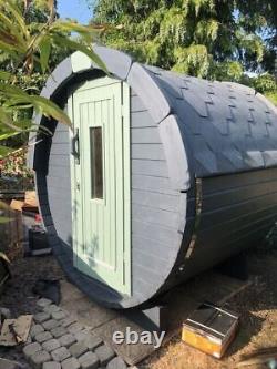 1,7m long Barrel Sauna (Ø 1.97 m) with Electric Heater