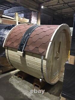 1,7m long Barrel Sauna (Ø 1.97 m) with Electric Heater