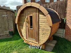 1,7m long Thermowood Barrel Sauna (Ø 1.97 m) with Electric Heater