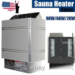 2/6/9KW Dry Sauna Heater Stove Internal Controller Stainless Steel Steam Bath US