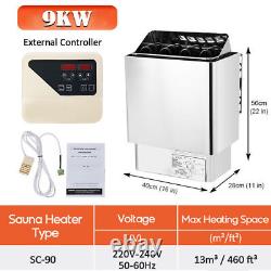 220V Electric Sauna Heater Adjustable Temp for Max. 460 Cubic Feet 9kw