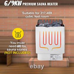 220V Sauna Heater 6/9KW Dry Steam Bath Sauna Heater Stove w External Controller