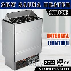 3KW Stainless Steel Sauna Heater Stove Wet & Dry Internal Control Spa