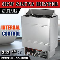 3KW Wet&Dry Sauna Heater Stove Internal Control Relief Fatigue Home Household