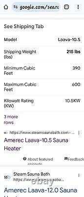 $4600 10.5kw Sauna Heater Sweat Lodge Heating Unit 230v All-In-One Amerec Laava