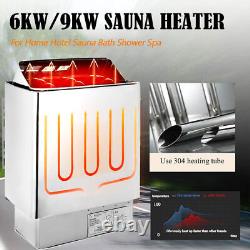 6-9 KW Stainless Steel Heater Stove for Sauna Room, Wall Controller Operated 220V