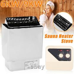 6/9KW Sauna Heater Stove Wet&Dry Stainless Steel External Control Indoor SPA