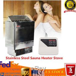 6KW 27A Dry Steam Bath Sauna Heater Stove with External Controller for 5-9m³ USA