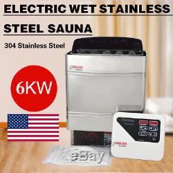 6KW Digital Sauna Heater Stove Wet&Dry Stainless Steel External Control 220V USA