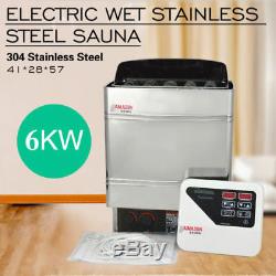 6KW Electric Wet&Dry Stainless Steel Sauna Heater Stove External Control 220V US