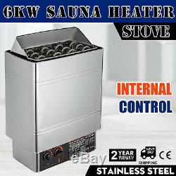 6KW Electric Wet & Dry Stainless Steel Sauna Heater Stove Internal Control 220V
