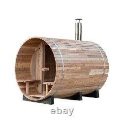 6ft Canadian Cedar Wood Fire Barrel 4 Person Sauna Stove Porch Heater 71 X 95