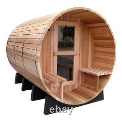 6ft Canadian Cedar Wood Fire Barrel 4 Person Sauna Stove Porch Heater 71 X 95