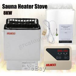 8KW Wet/Dry Sauna Heater Stove External Control Stainless Steel Bath Shower
