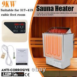 9KW Electric Sauna Heater Stove Fit 459 Cubic Ft Dry with Controller Digital 220V