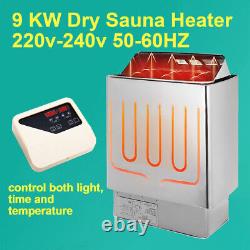9KW Sauna Heater Dry Steam Bath Stove 220V 240V for Max. 459 Cubic Feet