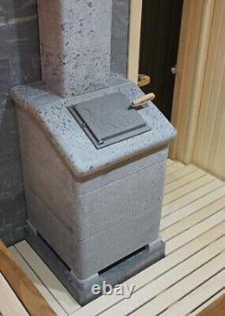 Cast Iron Wood Burning Sauna Stove Heater Grom30 in Finland Soapstone Cladding