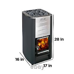 Harvia M3 Wood Burning Finnis Sauna Steel Heater Chimney Kit with Sauna Stone