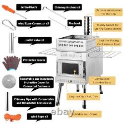 Outdoor Sauna Hot Tent Stove, Rocket Stove Heater, Portable Camping Wood