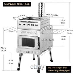 Outdoor Sauna Hot Tent Stove, Rocket Stove Heater, Portable Camping Wood