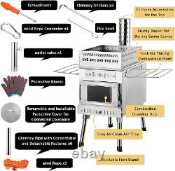 Outdoor Sauna Hot Tent Stove, Rocket Stove Heater, Portable Camping Wood Stove f