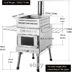 Outdoor Sauna Hot Tent Stove, Rocket Stove Heater, Portable Camping Wood Stove f