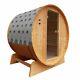 Outdoor Steam Sauna Cedar Rustic Barrel Sauna With Stove Heater 4.5 Kw Wet Dry