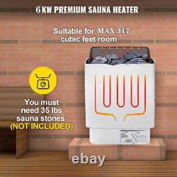 Sauna Heater 6KW Dry Steam Bath Stove for Max. 317 Cubic Feet Home Hotel Shower