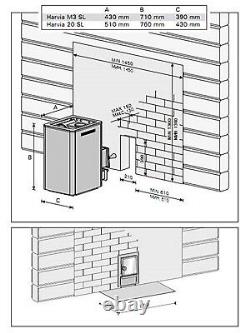 Sauna Heater Harvia M3 SL 16.5 kW Finnish woodburning stove for rooms 6 13 m3
