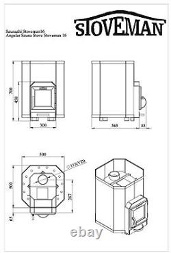 Sauna Heater Woodburning Stove STOVEMAN 16 Heavy For Rooms 8-16 m³