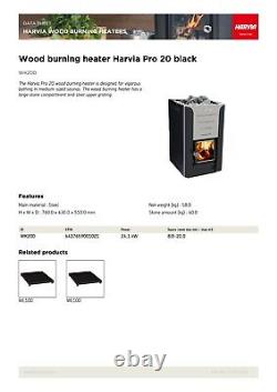 Sauna Steam Room Heater Wood Burning Stove HARVIA 20 Pro for 8 20 m³