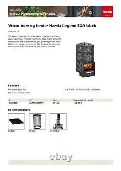 Sauna Steam Room Heater Wood Burning Stove HARVIA Legend 300 for 14 28 m³