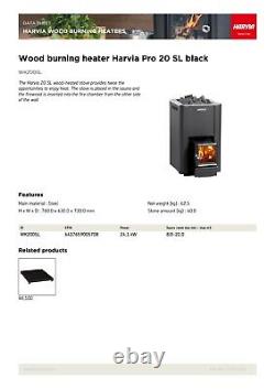 Sauna Steam Room Heater Wood Burning Stove HARVIA Pro 20SL for 8 20 m³