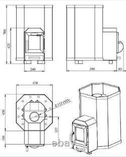 Sauna Steam Room Heater Wood Burning Stove STOVEMAN 13-LS for 6-13 m³