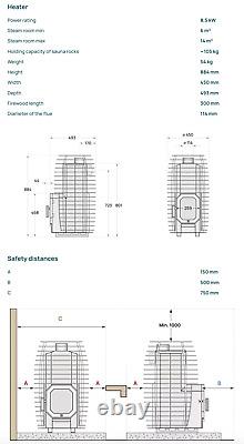 Sauna Wood Burning Stove HUUM HIVE Flow Mini Steam Room Heater for 6 14 m³