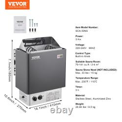 VEVOR 3KW 220V Electric Sauna Heater Built-In Controls, Timer & Adjustable Tem