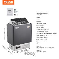 VEVOR 6KW 220V Electric Sauna Heater with Built-In Controls, 3h Timer, Adjustabl