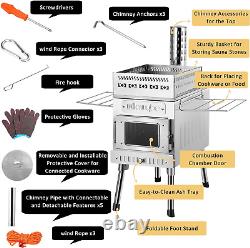 Willowybe Outdoor Sauna Hot Tent Stove, Rocket Stove Heater, Portable Camping Wo