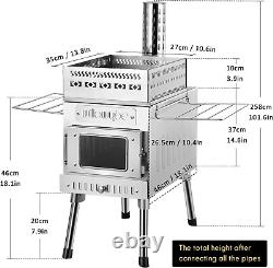 Willowybe Outdoor Sauna Hot Tent Stove, Rocket Stove Heater, Portable Camping Wo