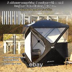 Willowybe Outdoor Sauna Hot Tent Stove, Rocket Stove Heater, Portable Camping Wo