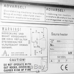 220v-380v 3k-9kw Sauna Chauffage Poêle À Sec Ou Humide En Acier Inoxydable Contrôle Externe