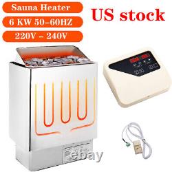 6KW Chauffe-sauna électrique SPA Pour baignoire Douche Sèche Poêle en acier inoxydable 220-240V