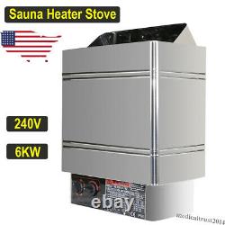6kw 240v Sauna Heater Stove Dry Steam Bath Internal Controller F/ Home Spa Hôtel