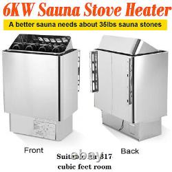 6kw Chauffe-sauna à vapeur sèche, kit de poêle de sauna 220v