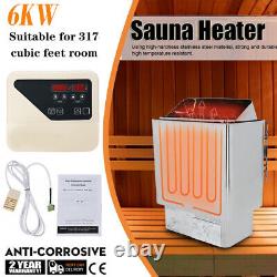 Chauffe-sauna 6KW avec contrôleur en acier inoxydable Poêle de sauna pour 70-315 pieds cubes