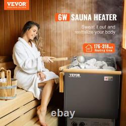 Chauffe-sauna électrique 6KW 220V avec minuterie de 3H et commandes intégrées