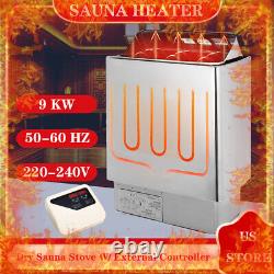 Chauffe-sauna en acier inoxydable résidentiel de 9 kW 240V avec contrôleur externe