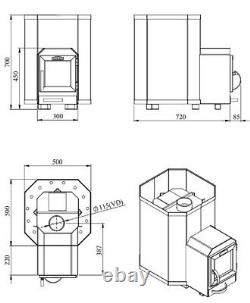 Poêle à bois pour sauna STOVEMAN 16-LS HEAVY pour salle de vapeur de 8 à 16 m³